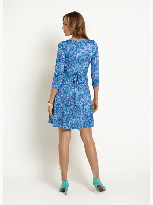 Vestido cruzado elástico con cintura plisada - Afibel - Kiabi