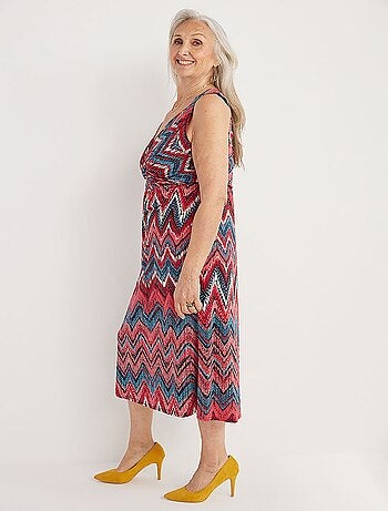 Vestido cruzado largo sin mangas - AFIBEL