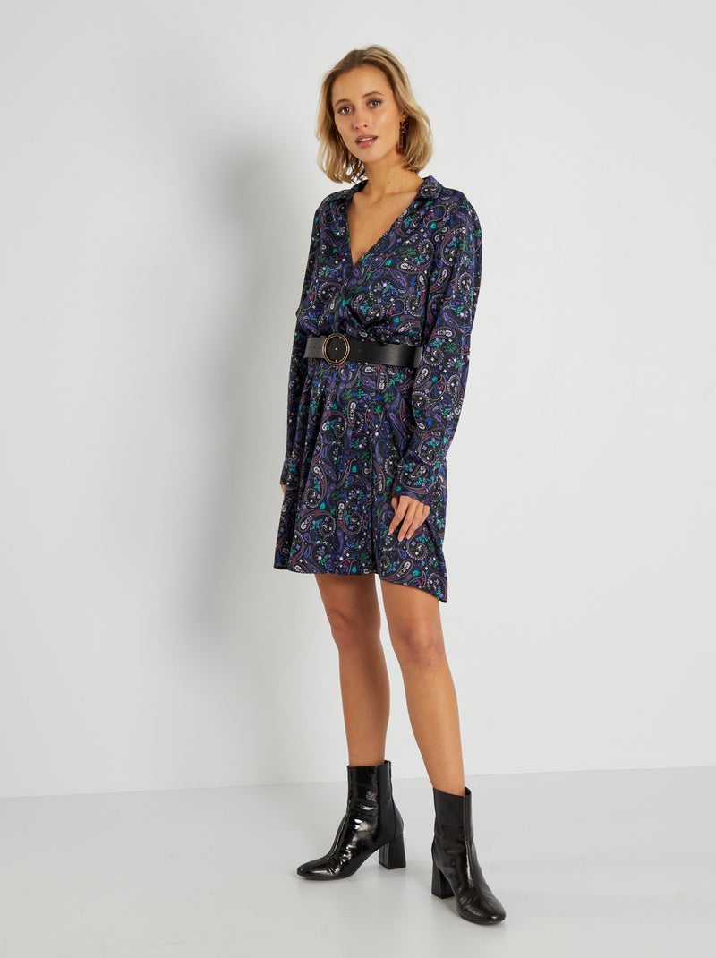 Vestido cruzado NEGRO - Kiabi