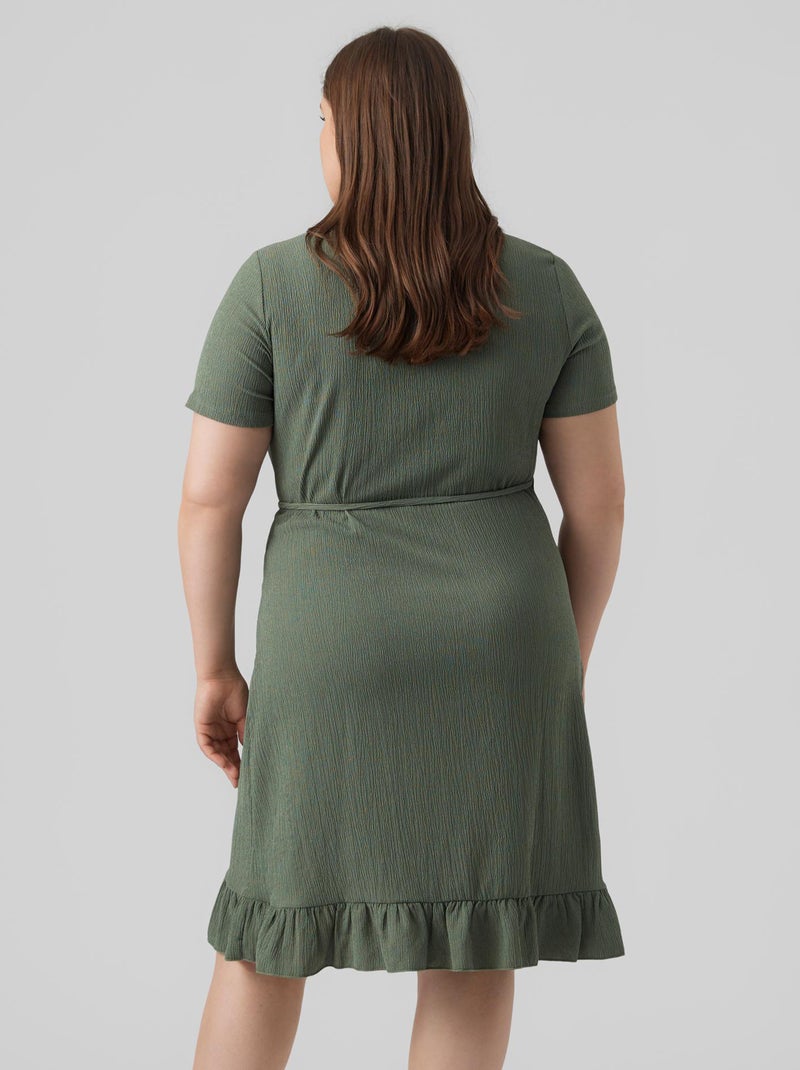 Vestido cruzado 'Véro Moda Curve' VERDE - Kiabi
