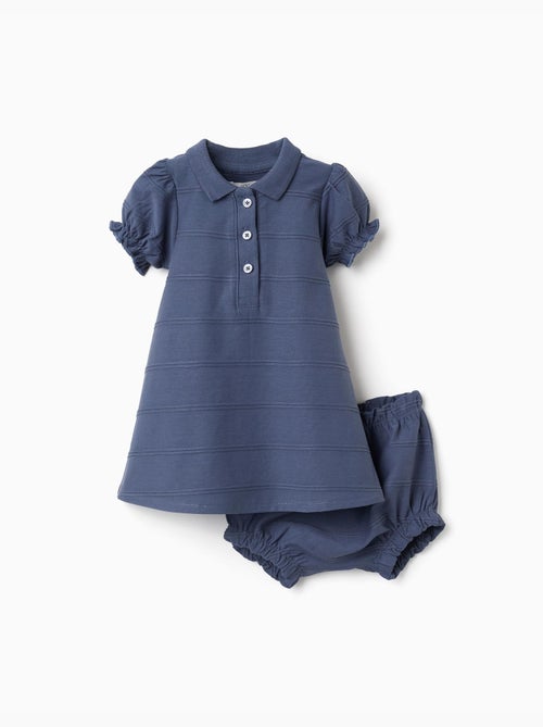 Vestido + cubrepañal de algodón con líneas en relieve B&S - Kiabi