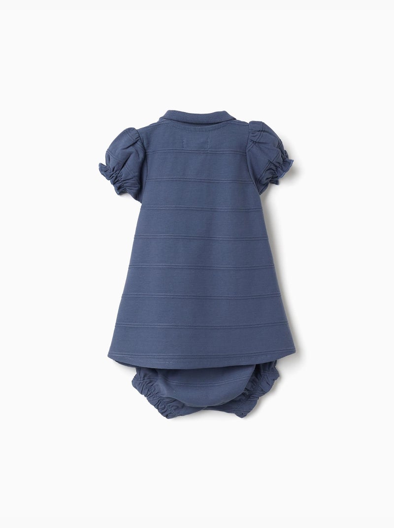 Vestido + cubrepañal de algodón con líneas en relieve B&S Azul Azul - Kiabi