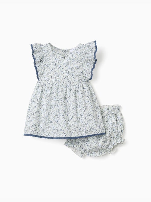 Vestido + cubrepañal de algodón con motivo floral You&Me - Kiabi