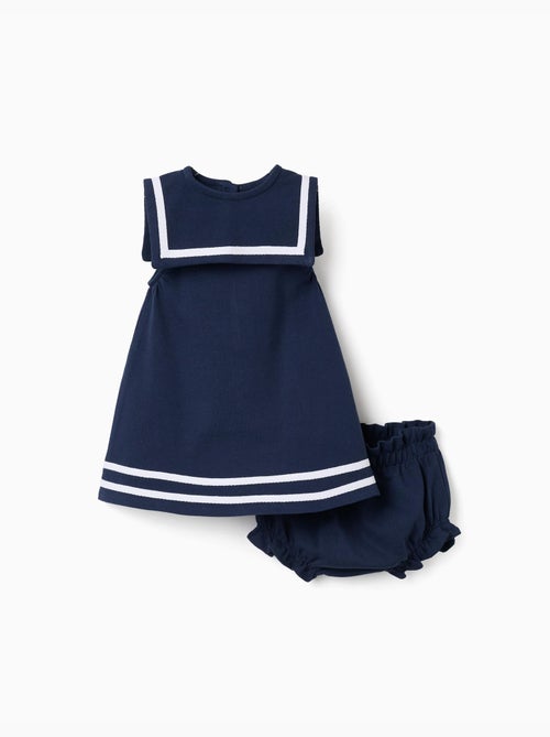 Vestido + cubrepañal en piqué de algodón - Kiabi