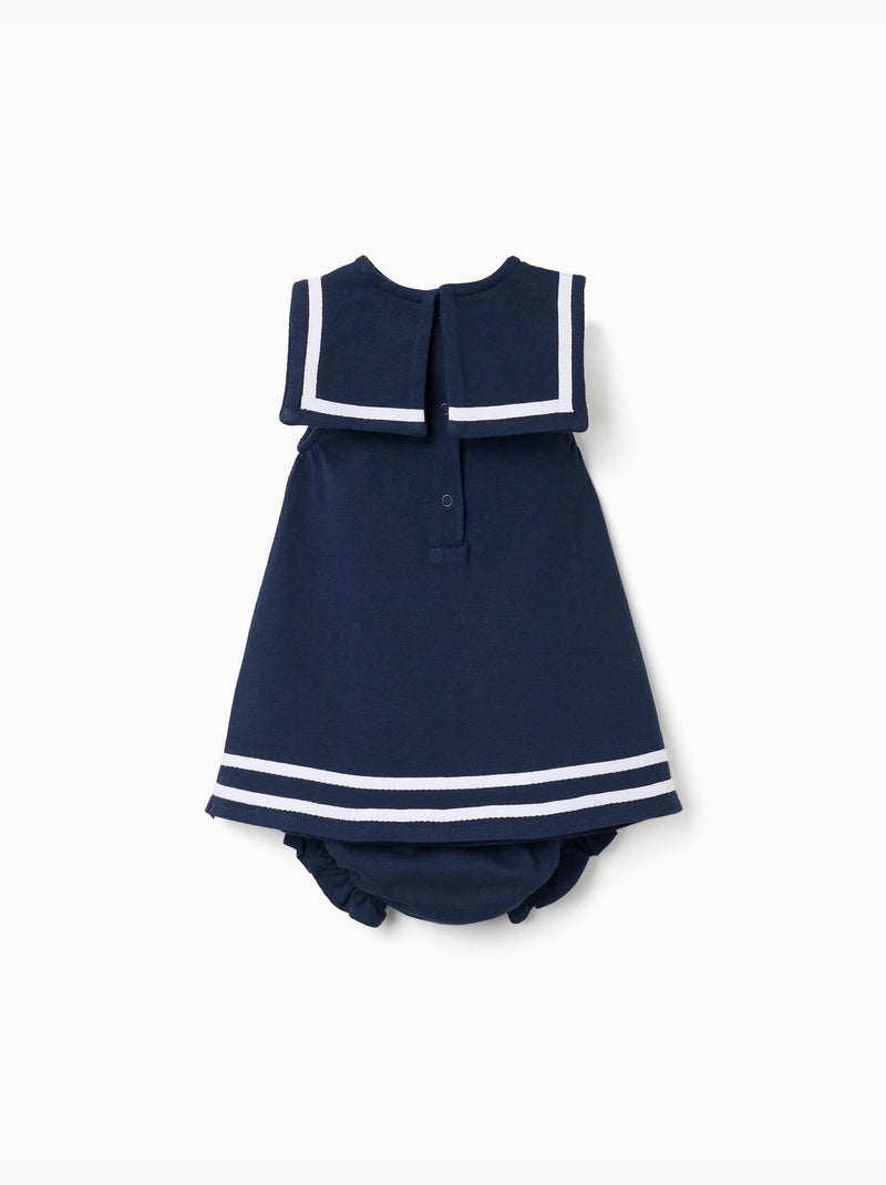Vestido + cubrepañal en piqué de algodón Azul oscuro - Kiabi