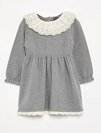 Vestido cuello Claudine + leotardos