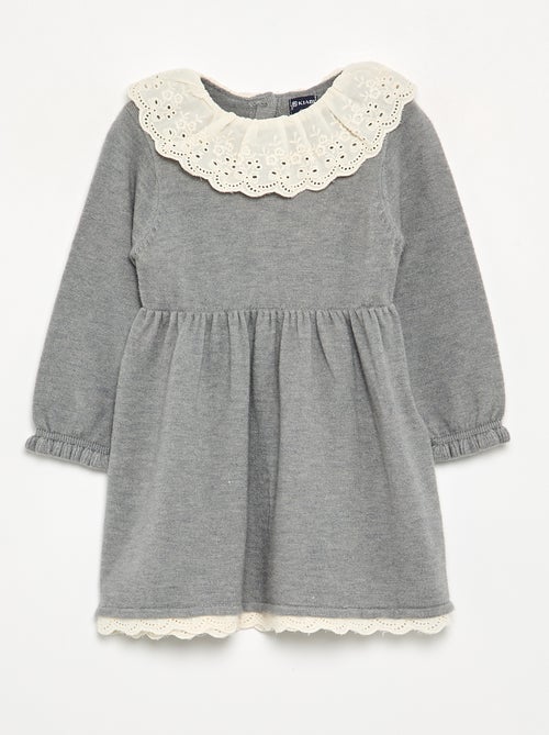 Vestido cuello Claudine + leotardos - Kiabi