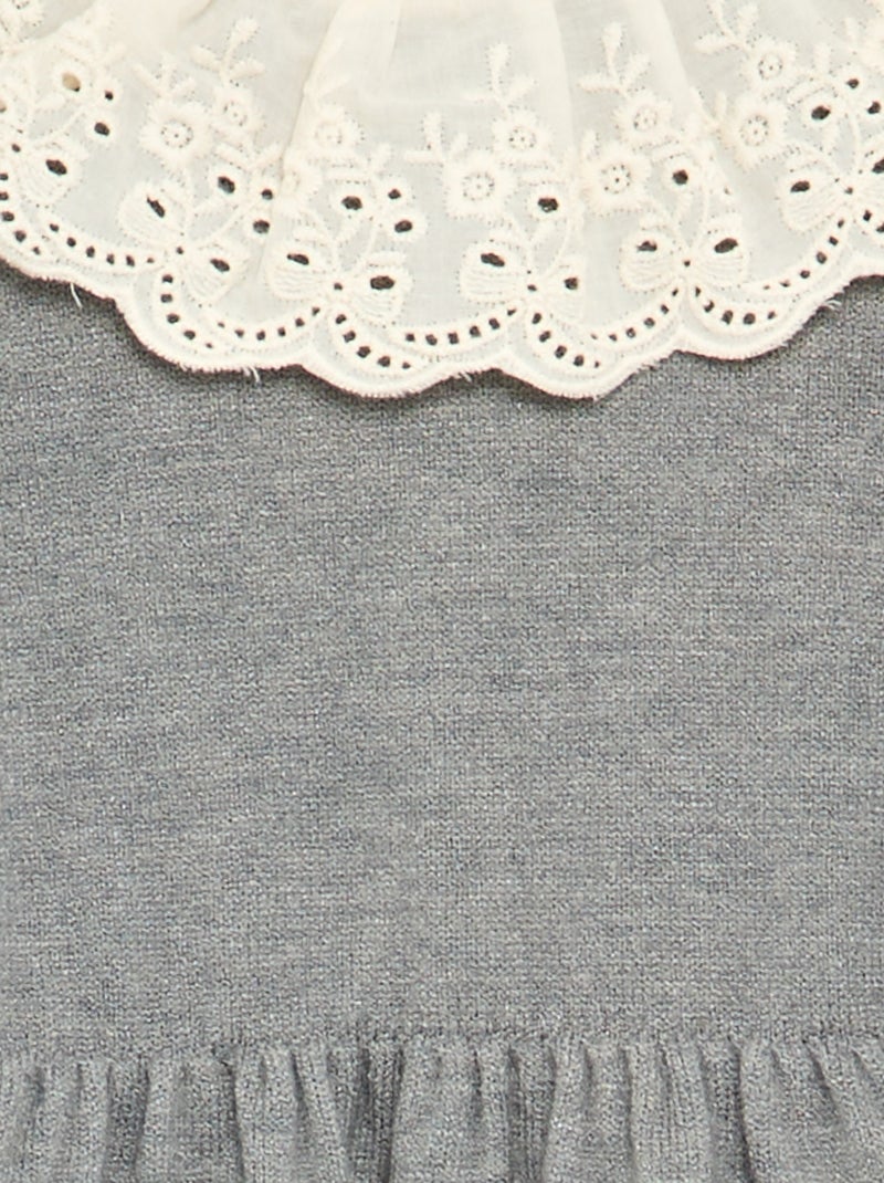 Vestido cuello Claudine + leotardos Gris - Kiabi