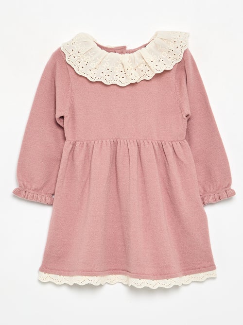 Vestido cuello Claudine + leotardos - Kiabi