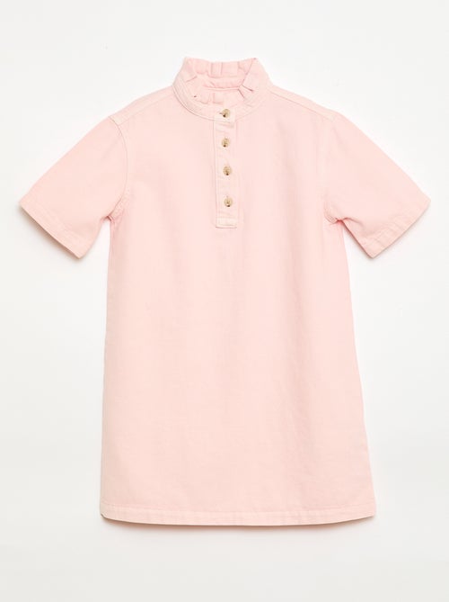 Vestido cuello mao en vaquero - Kiabi