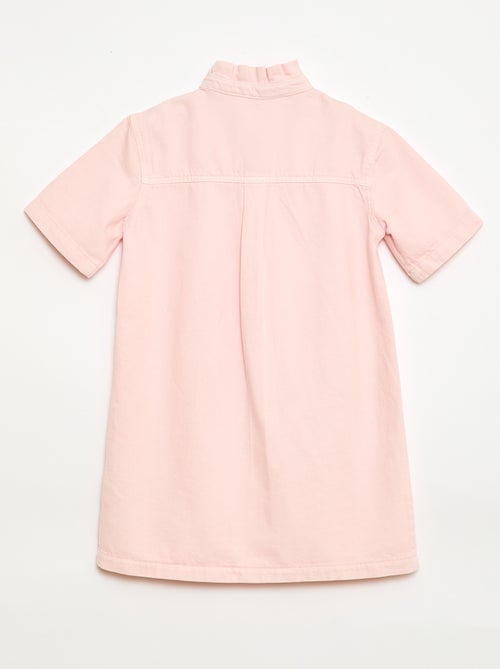 Vestido cuello mao en vaquero - Kiabi