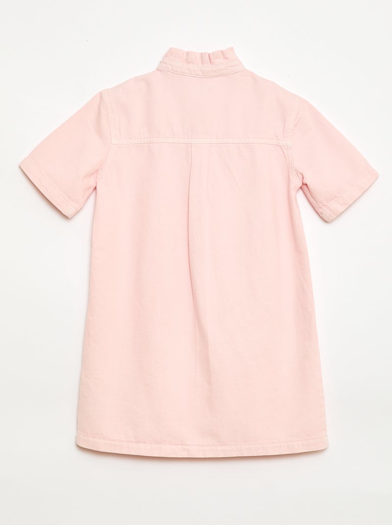 Vestido cuello mao en vaquero Rosa - Kiabi