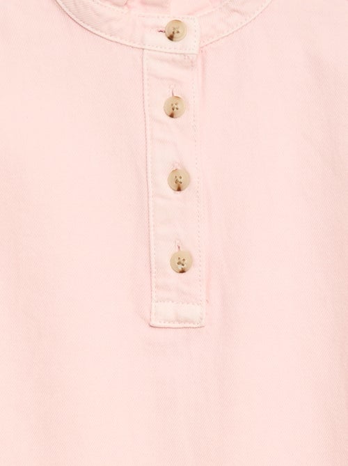 Vestido cuello mao en vaquero - Kiabi