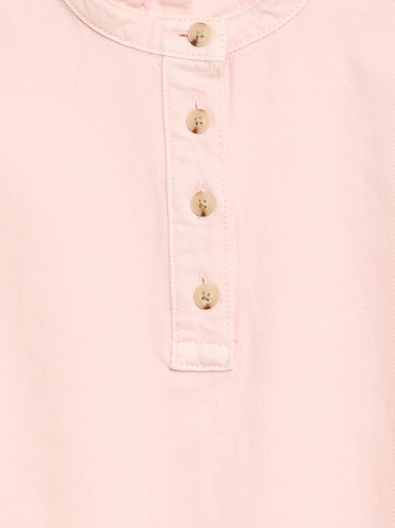 Vestido cuello mao en vaquero Rosa - Kiabi