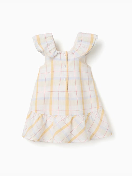 Vestido de algodón a cuadros con volantes B&S - Kiabi