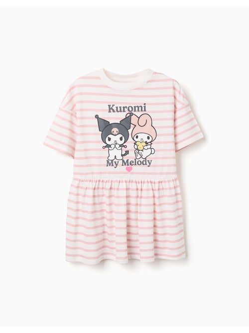 Vestido de algodón a rayas con estampado de Kuromi - Kiabi