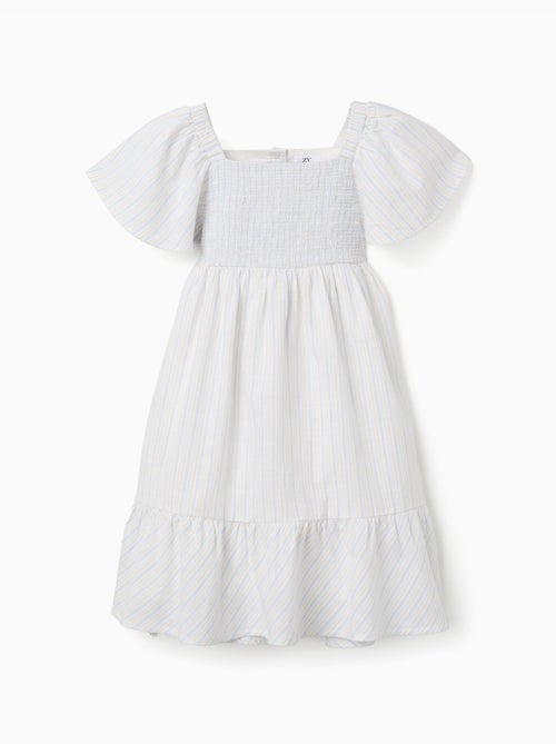 Vestido de algodón a rayas con forro B&S - Kiabi