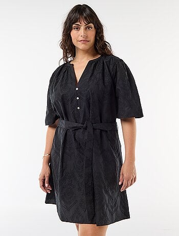 Vestido de algodón con bordado inglés