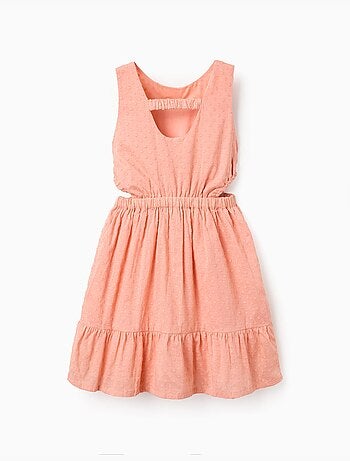 Vestido de algodón con bordado suizo y aberturas