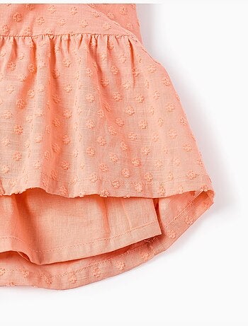 Vestido de algodón con bordado suizo y aberturas