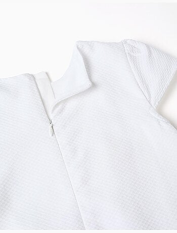 Vestido de algodón con efecto globo y flores