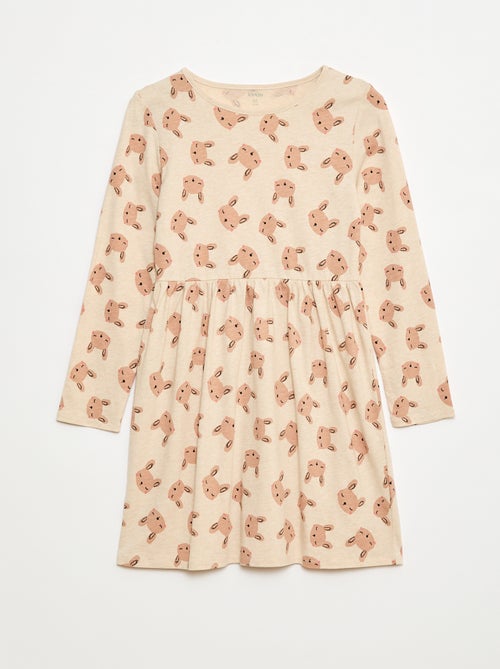 Vestido de algodón con estampado - Kiabi