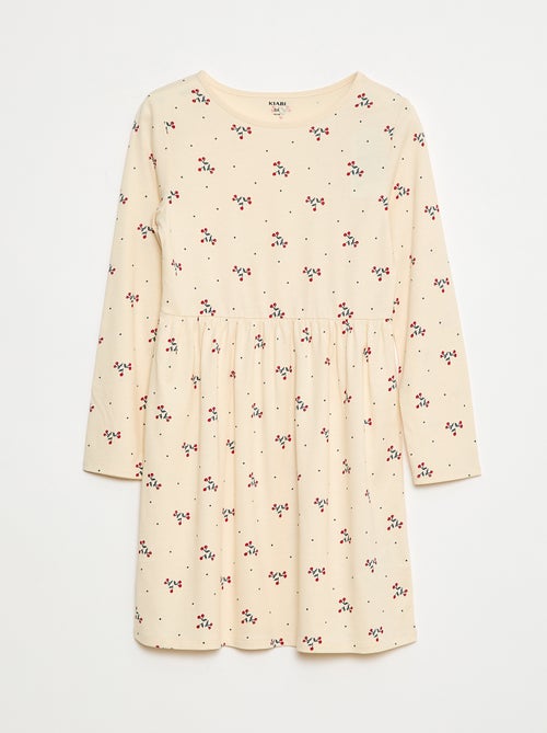 Vestido de algodón con estampado - Kiabi