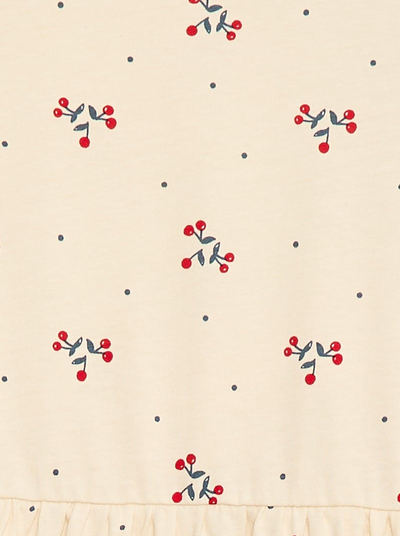 Vestido de algodón con estampado Blanco - Kiabi