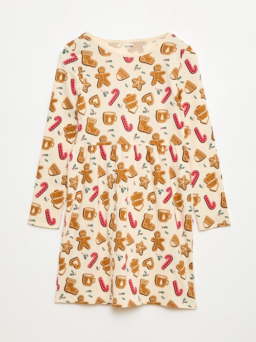 Vestido de algodón con estampado - Kiabi