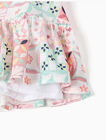 Vestido de algodón con estampado de azulejos