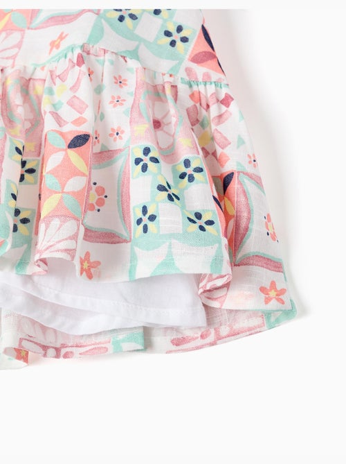 Vestido de algodón con estampado de azulejos - Kiabi
