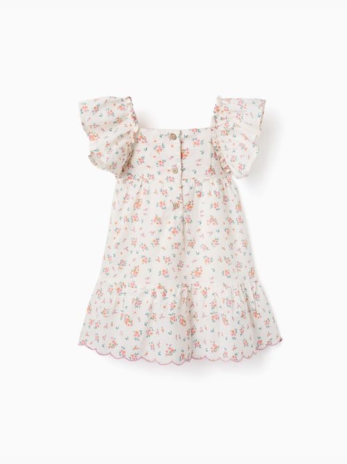 Vestido de algodón con estampado floral y volantes - Kiabi Vestido de algodón con estampado floral y volantes - Kiabi
