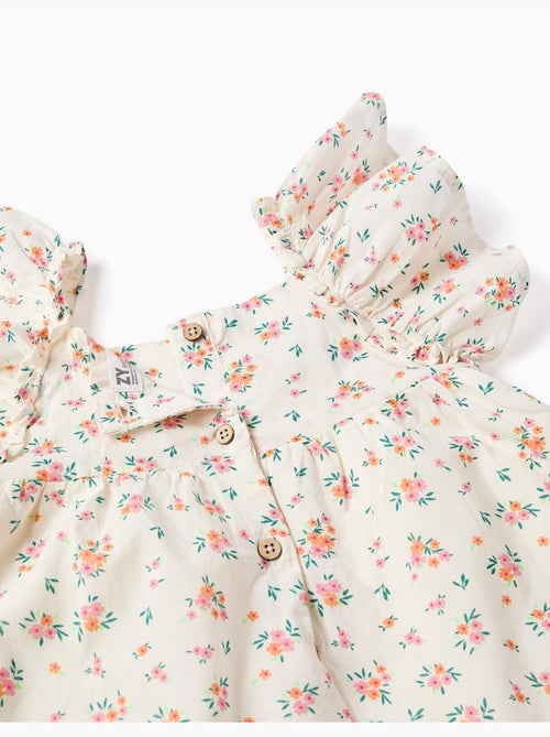 Vestido de algodón con estampado floral y volantes - Kiabi Vestido de algodón con estampado floral y volantes - Kiabi