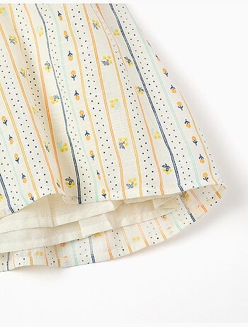 Vestido de algodón con estampado floral y volantes