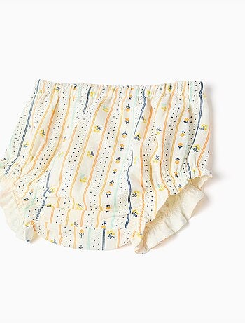 Vestido de algodón con estampado floral y volantes