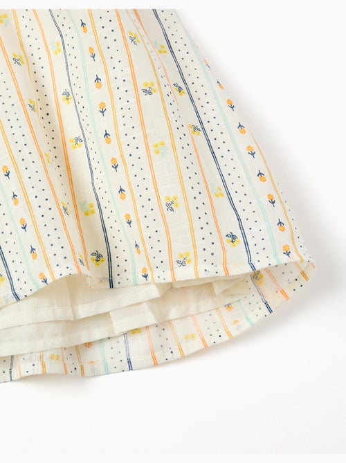 Vestido de algodón con estampado floral y volantes - Kiabi