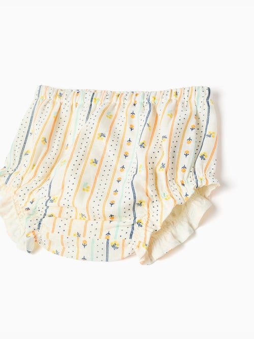 Vestido de algodón con estampado floral y volantes - Kiabi