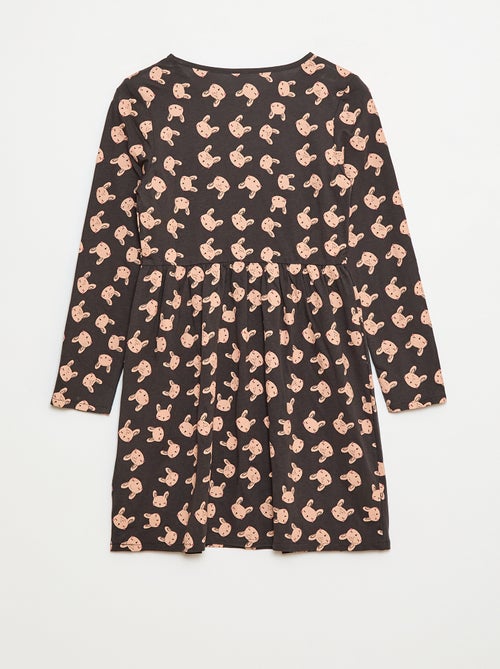 Vestido de algodón con estampado - Kiabi