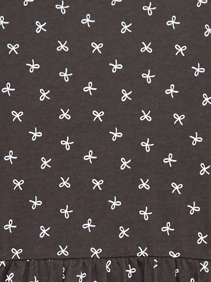 Vestido de algodón con estampado Gris - Kiabi