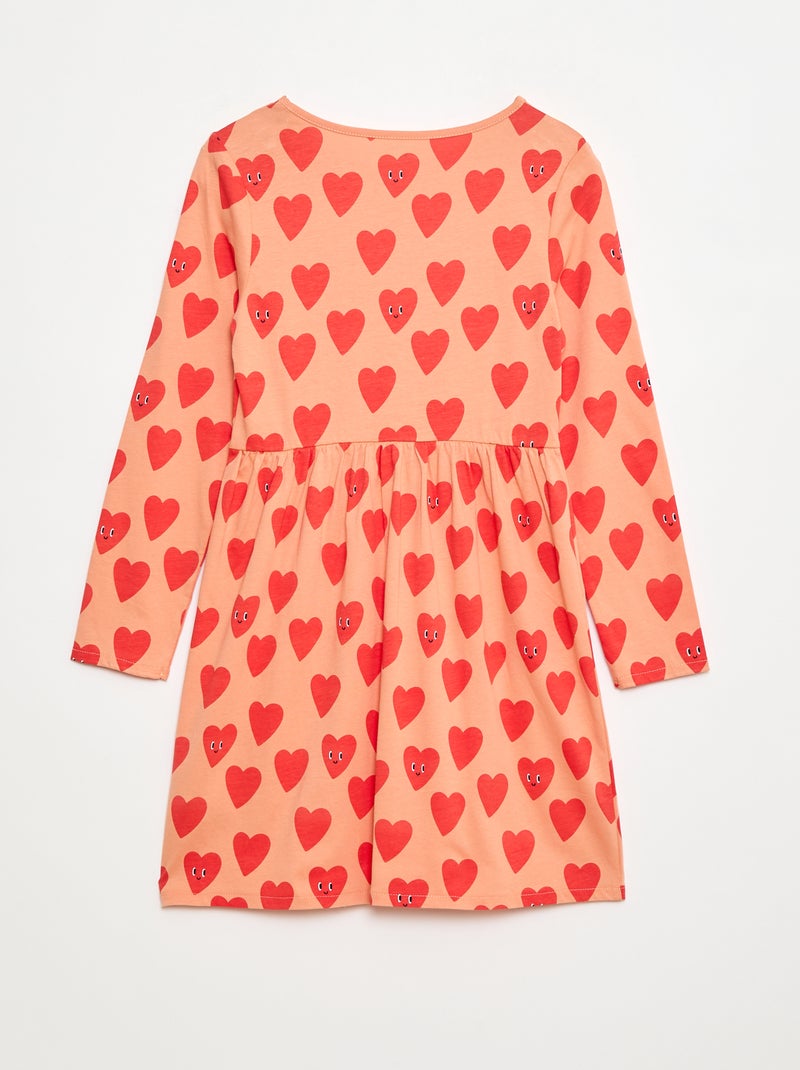Vestido de algodón con estampado Naranja - Kiabi