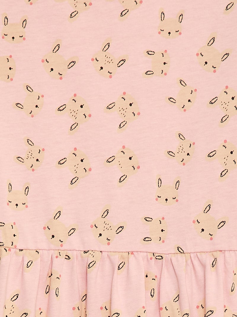 Vestido de algodón con estampado Rosa - Kiabi