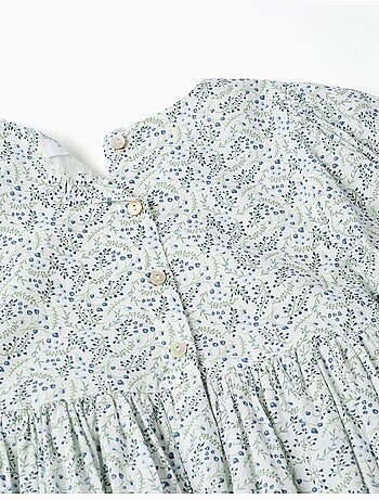 Vestido de algodón con mangas abullonadas y flores You&Me