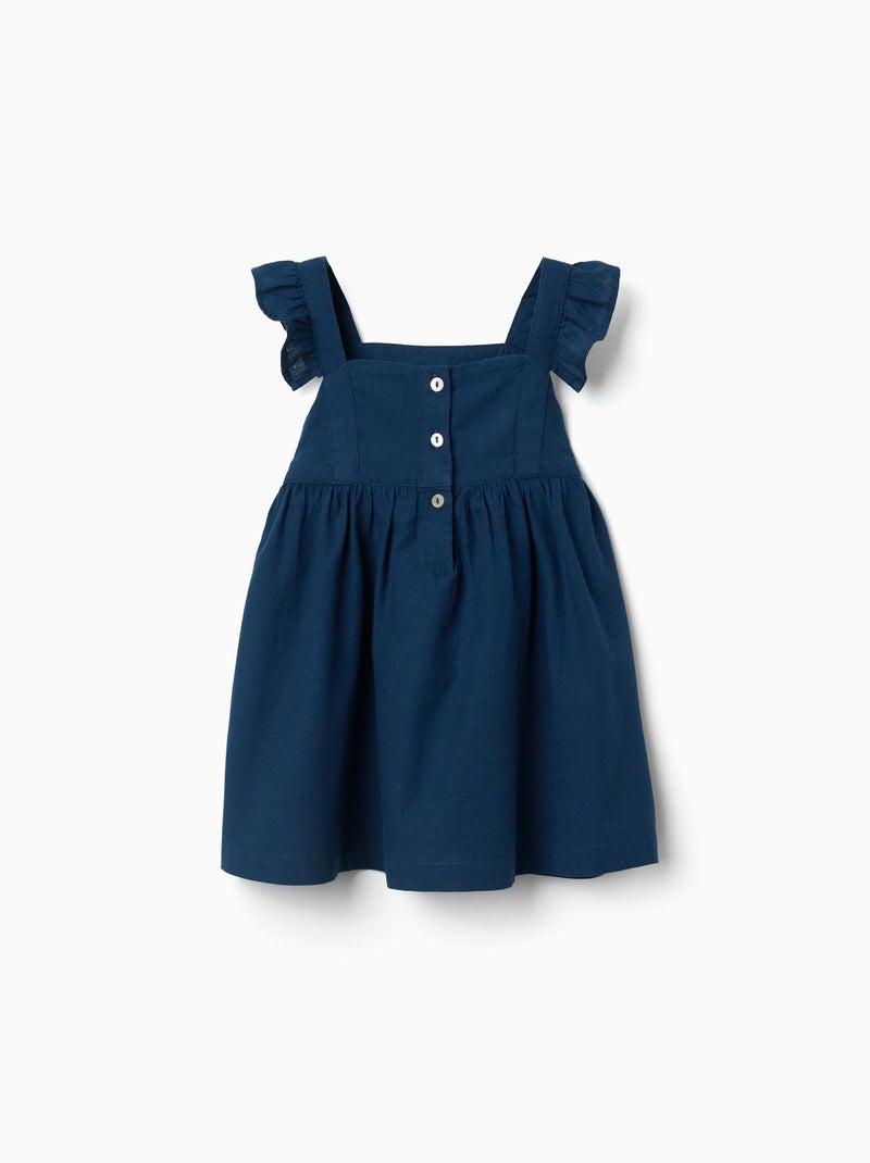 Vestido de algodón con tirantes con volantes You&Me Azul Azul - Kiabi