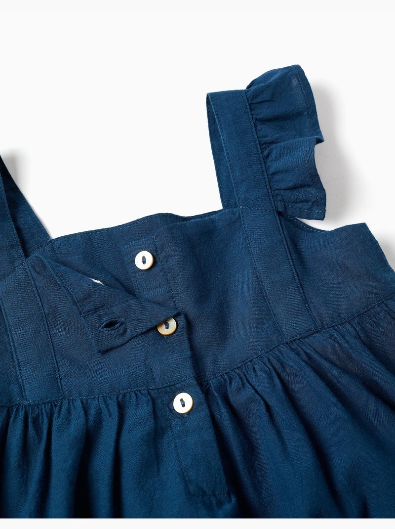 Vestido de algodón con tirantes con volantes You&Me Azul Azul - Kiabi