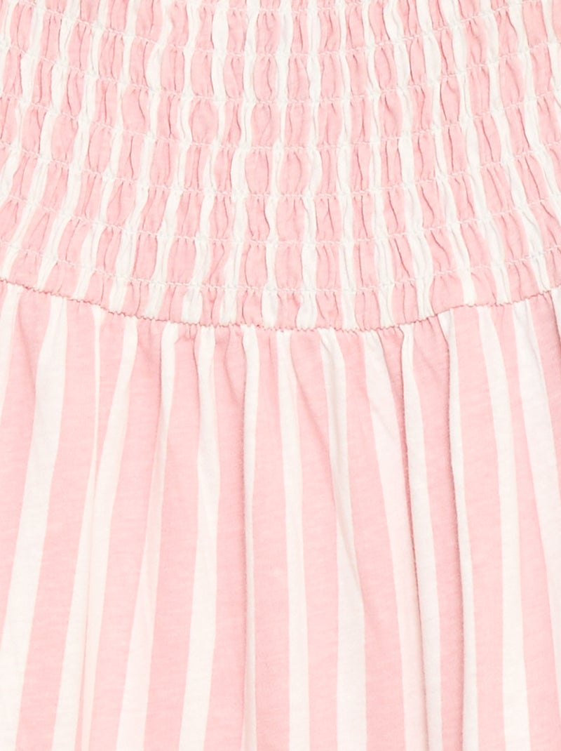 Vestido de algodón con tirantes finos y estampado Rosa - Kiabi