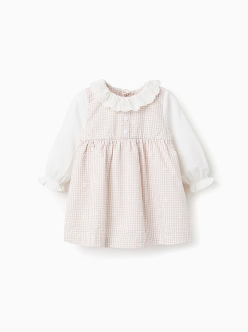 Vestido de algodón con vichy - Kiabi