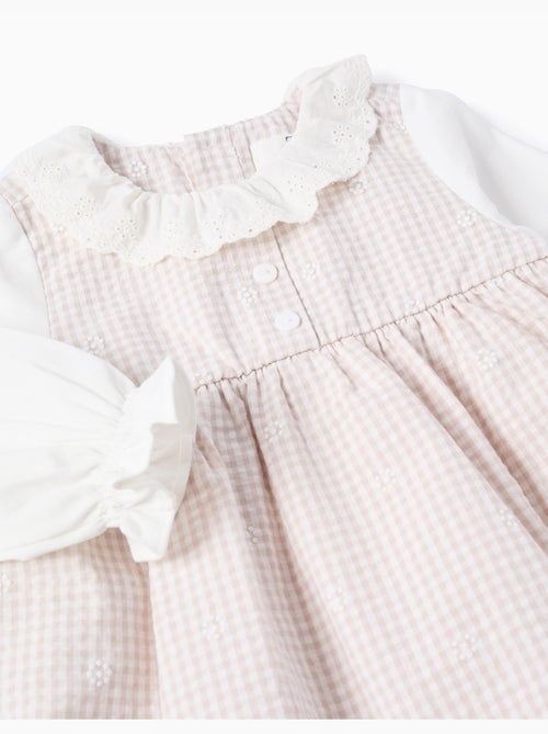 Vestido de algodón con vichy - Kiabi