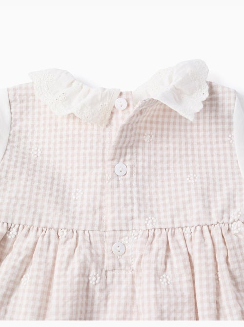 Vestido de algodón con vichy - Kiabi