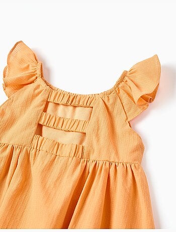 Vestido de algod��n con volantes y forro