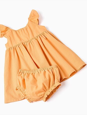 Vestido de algod��n con volantes y forro